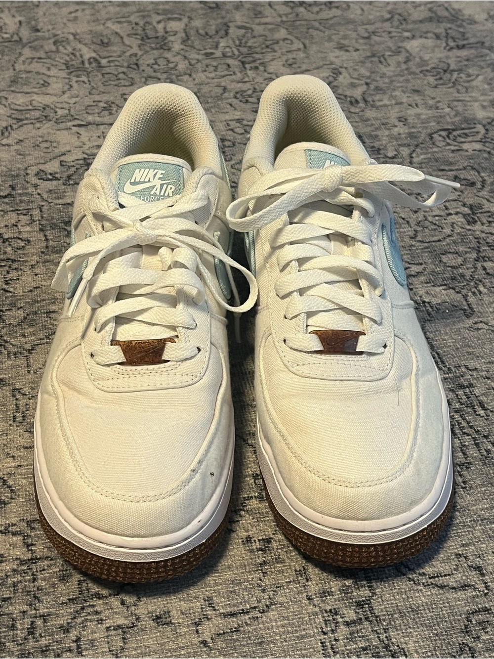 NIKE AirForce One Indigo with fig flower - Picture 2 of 9